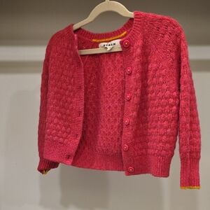 Boden Bright Pink Textured Knit Cardigan
